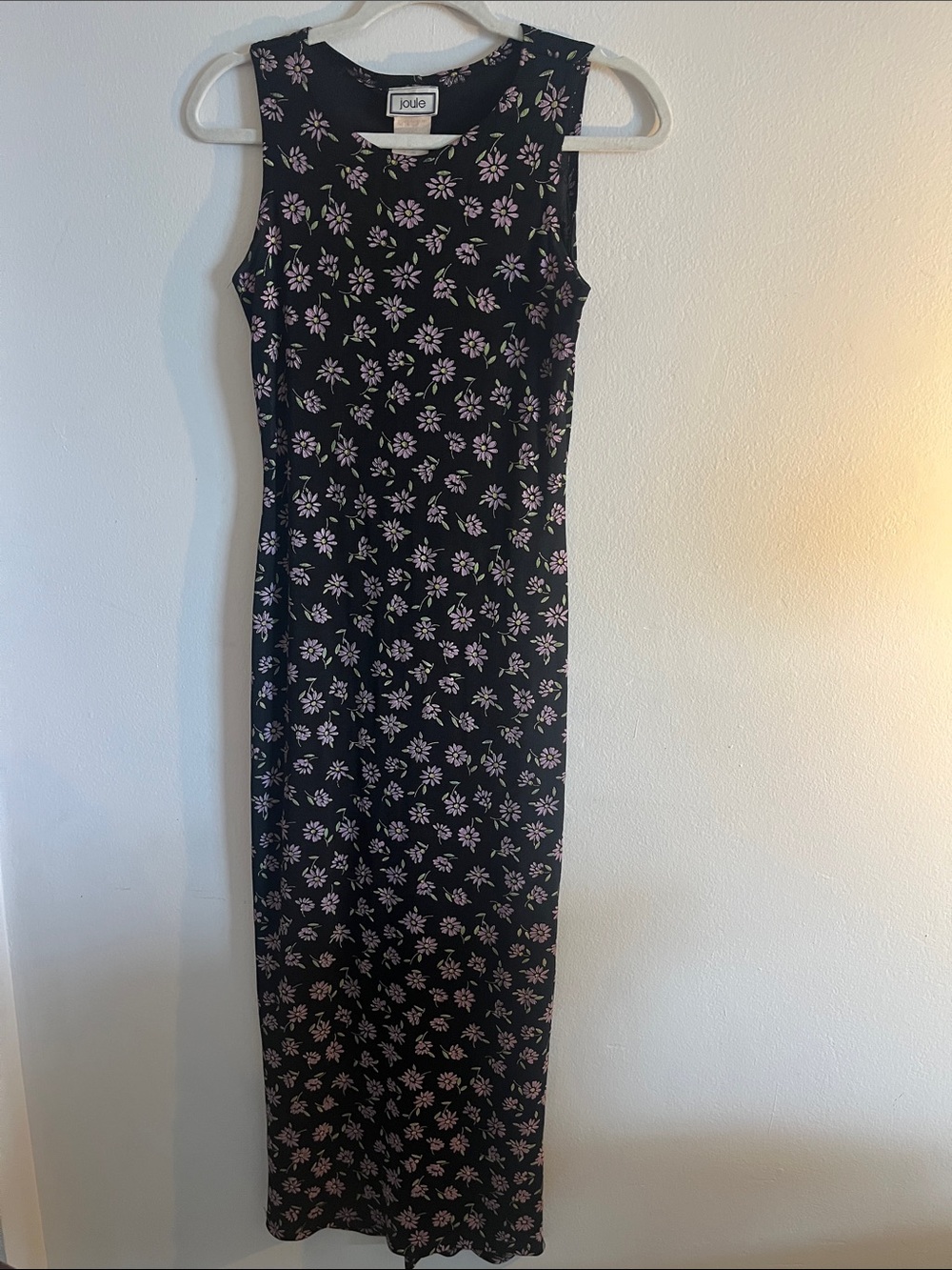 Y2K Vintage! Joule Black Maxi Dress with Pink Floral Print